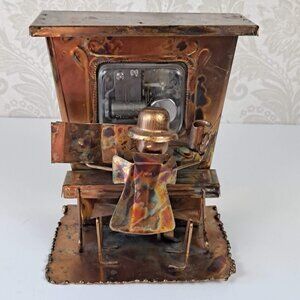 Berkely Designs Copper Piano Music Box with Player, Vintage Item